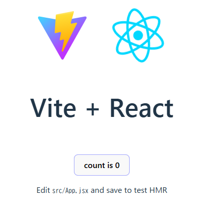 Reactの開発環境が立ち上がった画面